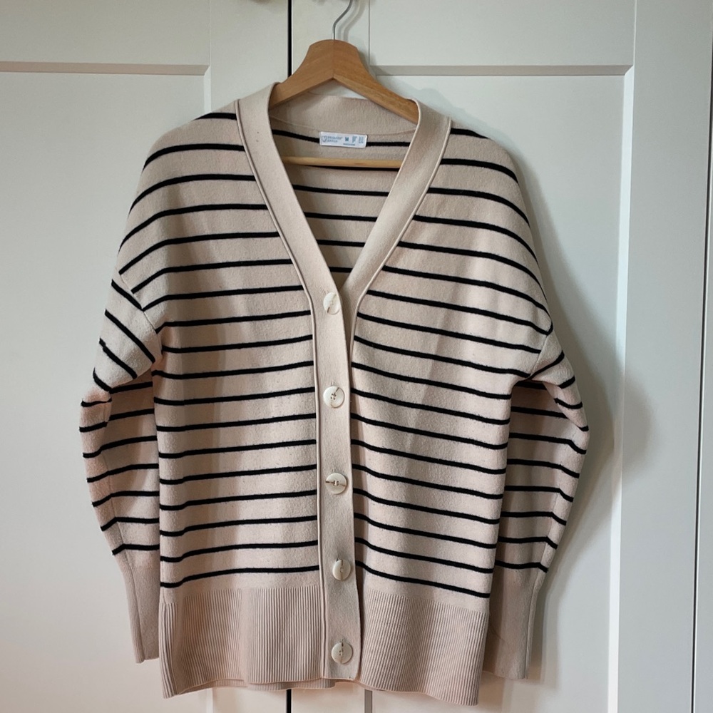 Primark Beige and Black Striped Cardigan